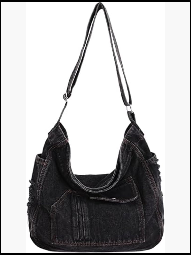 Denim Shoulder Bag Canvas Messenger Tote Purse Lightweight Crossbody Hobo